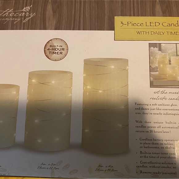 Apothecary & Company 3 Piece LED Candle Set With Timer - Picture 3 of 4